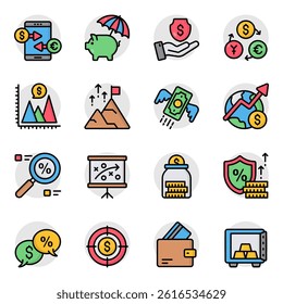 Set of Finance Flat Icons