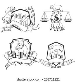 Set of Finance forex Labels Logo, emblems and design elements. Excellent vector illustration, EPS 10