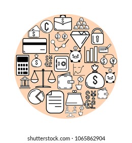 Set of Finance Icon with Outline