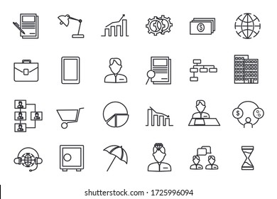 Set finance icon template for graphic and web design collection. business finance pack symbol logo vector illustration