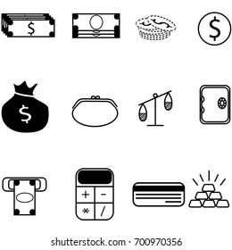 Set of finance icons.