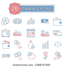 Set of Finance icons Vector illustration