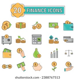 Set of Finance icons Vector illustration