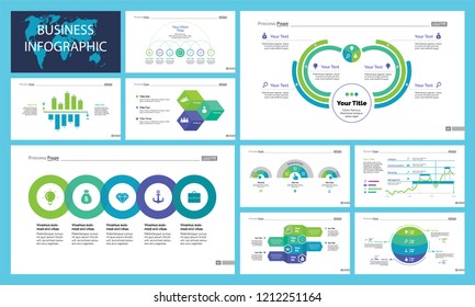 Set of finance or investment concept infographic charts. Business diagrams for presentation slide templates. For corporate report, advertising, banner and brochure design.