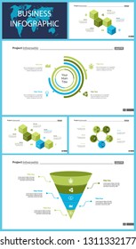Set of finance or investment concept infographic charts. Business diagrams for presentation slide templates. For corporate report, advertising, banner and brochure design.