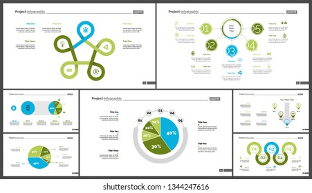 Set of finance or investment concept infographic charts. Business diagrams for presentation slide templates. For corporate report, advertising, banner and brochure design.