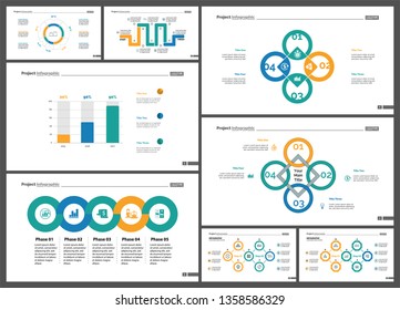 Set of finance or investment concept infographic charts. Business diagrams for presentation slide templates. For corporate report, advertising, banner and brochure design.