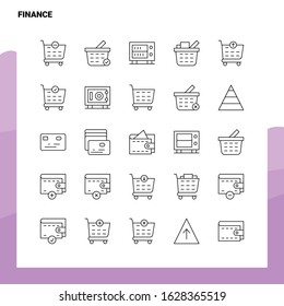 Set of Finance Line Icon set 25 Icons. Vector Minimalism Style Design Black Icons Set. Linear pictogram pack.