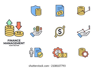 Set of finance management icon. business management pack symbol template for graphic and web design collection logo vector illustration