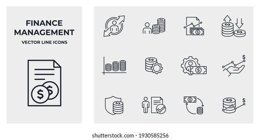 Set of Finance management icon. Finance management pack symbol template for graphic and web design collection logo vector illustration