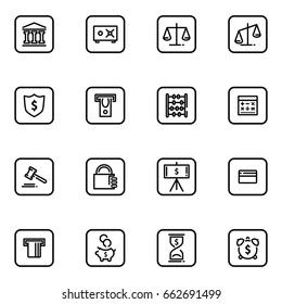 Set of finance outline web icons.