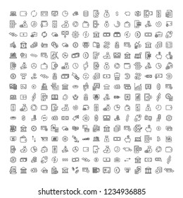 Set of finance thin line icons. High quality pictograms of money. Modern outline style icons collection. 