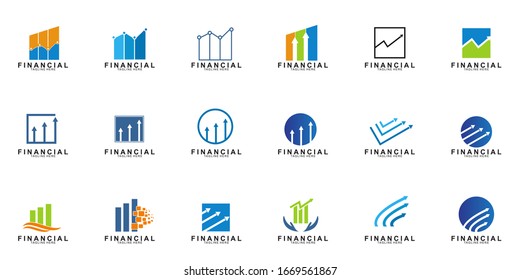 Set of Financial and accounting business logo design. Icon financial vector