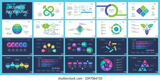Set of financial analysis concept infographic charts
