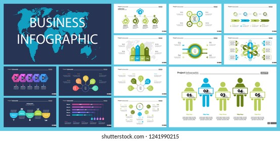 Set of financial analysis concept infographic charts. Business diagrams for presentation slide templates. For corporate report, advertising, banner and brochure design.