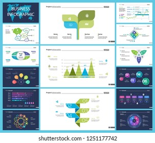 Set of financial analysis concept infographic charts. Business diagrams for presentation slide templates. For corporate report, advertising, banner and brochure design.