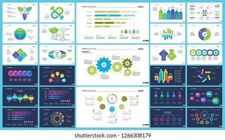Set of financial analysis concept infographic charts. Business diagrams for presentation slide templates. For corporate report, advertising, banner and brochure design.