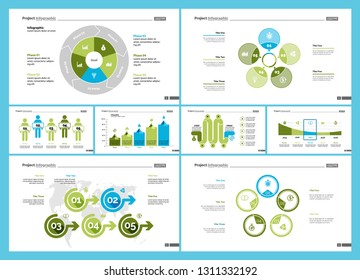 Set of financial analysis concept infographic charts. Business diagrams for presentation slide templates. For corporate report, advertising, banner and brochure design.