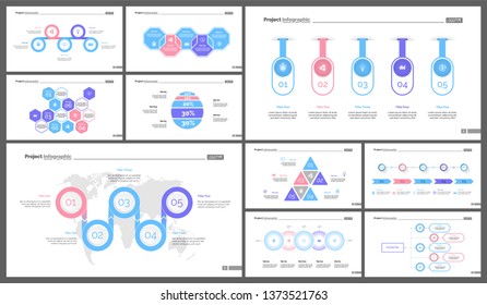 Set of financial analysis concept infographic charts. Business diagrams for presentation slide templates. For corporate report, advertising, banner and brochure design.