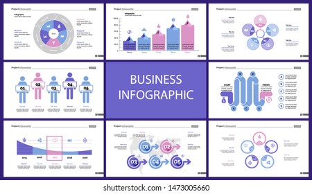 Set of financial analysis concept infographic charts. Business diagrams for presentation slide templates. For corporate report, advertising, banner and brochure design.