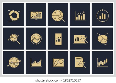 Set of Financial Analytic icon. Financial Analytic pack symbol template for graphic and web design collection logo vector illustration