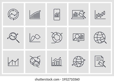 Set of Financial Analytic icon. Financial Analytic pack symbol template for graphic and web design collection logo vector illustration