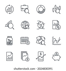 set of Financial Analytics elements symbol template for graphic and web design collection logo vector illustration