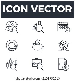 set of Financial Analytics elements symbol template for graphic and web design collection logo vector illustration