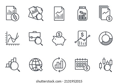 set of Financial Analytics elements symbol template for graphic and web design collection logo vector illustration