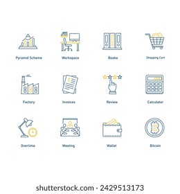 Set Of Financial Business Vector Icon Design
