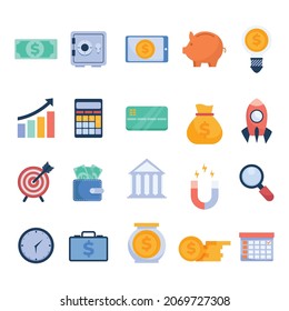 set of financial economics icon vector illustration design eps.10
