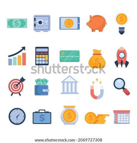 set of financial economics icon vector illustration design eps.10