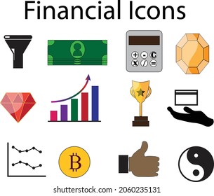 A set of financial icons 