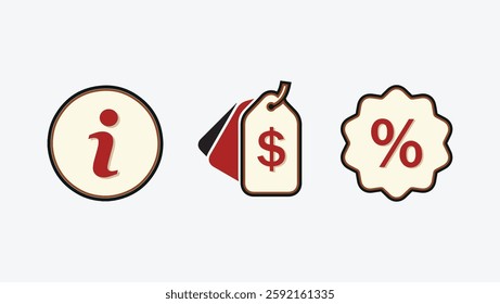 Set of Financial Icons - About Us logo - Price Tag Logo