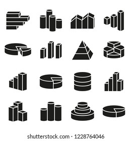 Set of financial icons. Bars, graph, chart, infographic, diagram elements.
