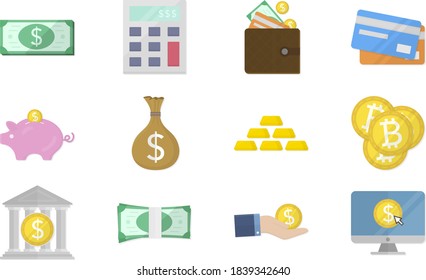 A Set of Financial Icons Illustrations