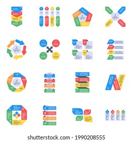 Set of Financial Infographics Flat Icons