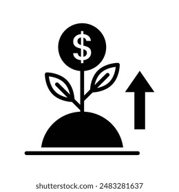 Set of Financial money investment icon. Money income, profit, growth symbol. Vector Illustration.