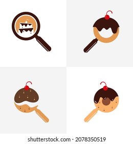 Set of Find Cake logo design vector template. Bakery logo concept