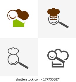 Set of Find Chef Hat Logo Design Template Vector, Icon Symbol, Creative Design Concepts