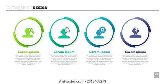 Set Finding a problem in psychology, Male doctor and Solution. Business infographic template. Vector