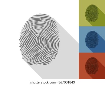 Set of fingerprint in a flat design