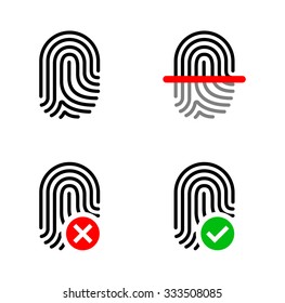 Set of fingerprint icons