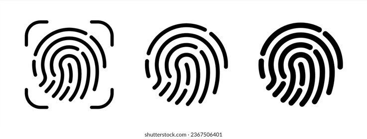 Set fingerprint scanning icon sign – stock Fingerprint scanning icon sign – vector illustration.