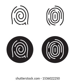 Set Fingerprint Vector Illustration Simple Black Stock Vector (Royalty