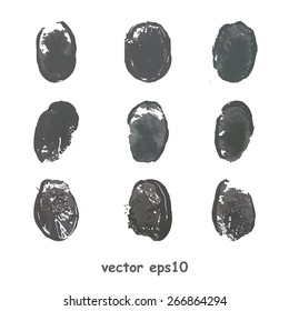 Set of fingerprints isolated on white background - vector illustration 