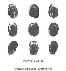 Set of fingerprints isolated on white background - vector illustration 