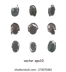 Set of fingerprints isolated on white background - vector illustration 