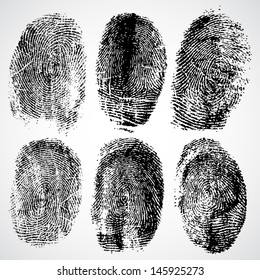 Set of fingerprints, vector illustration