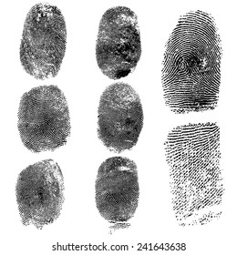 Set of fingerprints, vector illustration